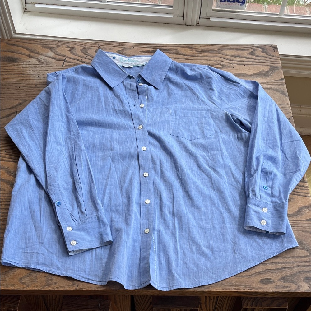 Boden Light Blue 100-% cotton Casual Button Down Shirt size 12